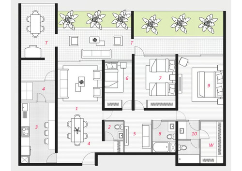 Arriendo Departamento O 3D en suite Walk-in cl&oacute;set 3B 1E 1B Amapolas - &Ntilde;u&ntilde;oa