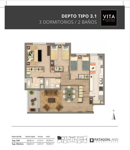 Venta Departamento N 3D en suite Walk-in cl&oacute;set 2B 1B Centro de Puerto Varas - Puerto Varas