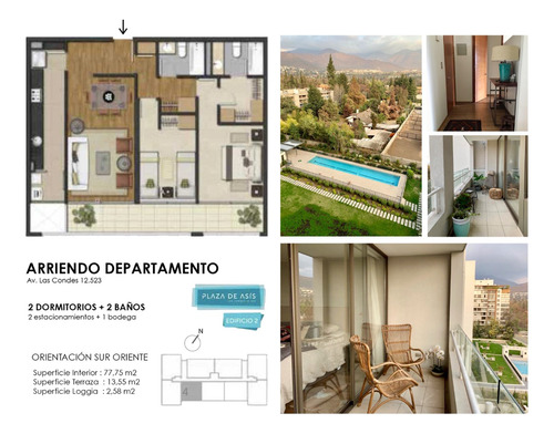 Arriendo Departamento SO 2D 2B 2E 1B Mall Sport - Las Condes