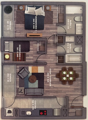 Venta Departamento O 2D en suite 2B 1E 1B Parque Juan XXIII - &Ntilde;u&ntilde;oa