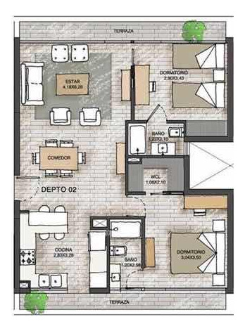 Arriendo Departamento N 2D en suite Walk-in cl&oacute;set 2B 1E 1B In&eacute;s de Su&aacute;rez - Providencia