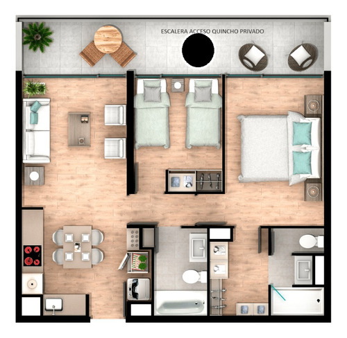 Arriendo Departamento O 2D en suite Walk-in cl&oacute;set 2B 2E 1B In&eacute;s de Su&aacute;rez - Providencia