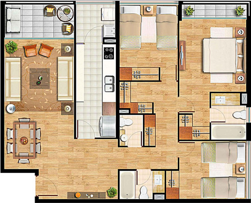 Venta Departamento NO 3D en suite Walk-in cl&oacute;set 3B 2E 1B  - Lo Barnechea