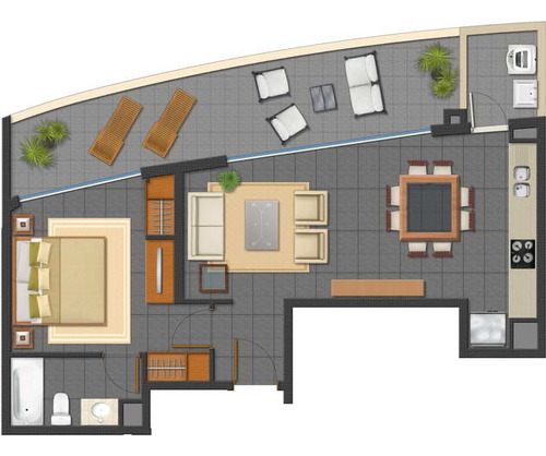 Venta Departamento O 1D en suite 1B 1E 1B Barrio El Golf - Las Condes