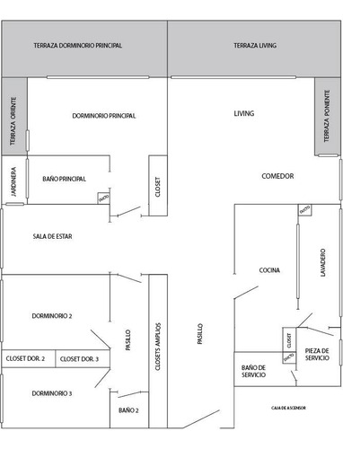 Venta Departamento NOSP 4D en suite 3B 2E 2B Las Lilas - Providencia