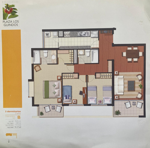 Arriendo Departamento SO 3D en suite Walk-in cl&oacute;set 2B 1E 1B Diagonal Oriente - &Ntilde;u&ntilde;oa