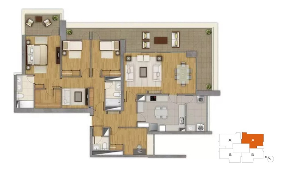 Venta Departamento SO 4D 3B 2E 1Bd Tabancura - Vitacura