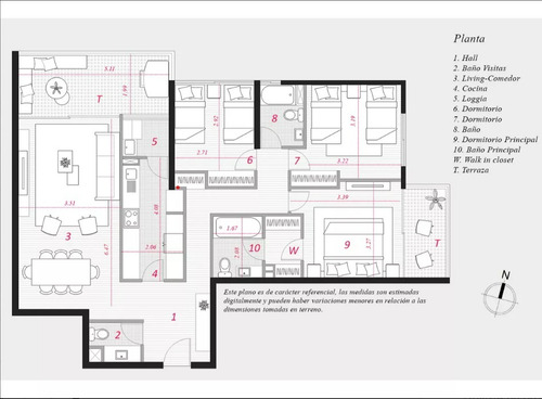 Venta Departamento NO 3D en suite Walk-in cl&oacute;set 3B 1E 1B Villa Frei - &Ntilde;u&ntilde;oa