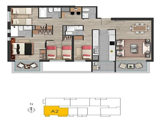 Venta Departamento SP 4D en suite 4B 2E 1Bd Blest Gana - La Reina