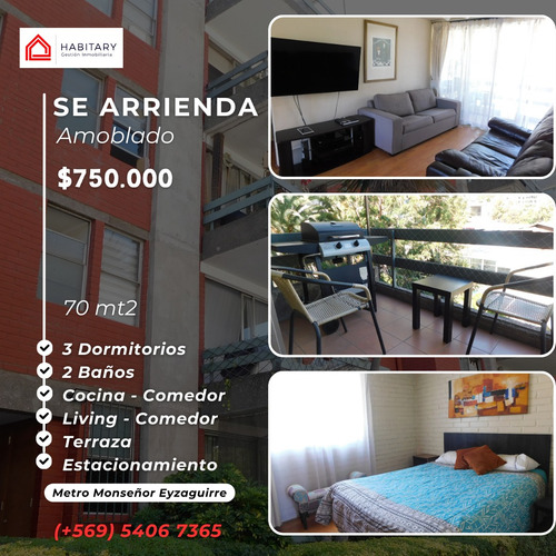 Arriendo Departamento O 3D 2B 1E Metro Monse&ntilde;or Eyzaguirre - &Ntilde;u&ntilde;oa