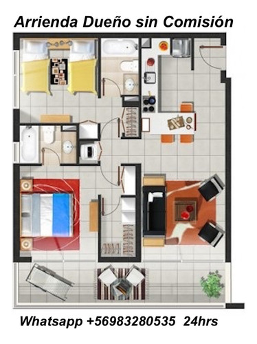 Arriendo Departamento SP 2D 2B 1E 1B Metro Hernando de Magallanes - Las Condes