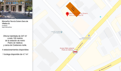 Arriendo Oficina O 3B 3E 1B Pedro de Valdivia - Providencia
