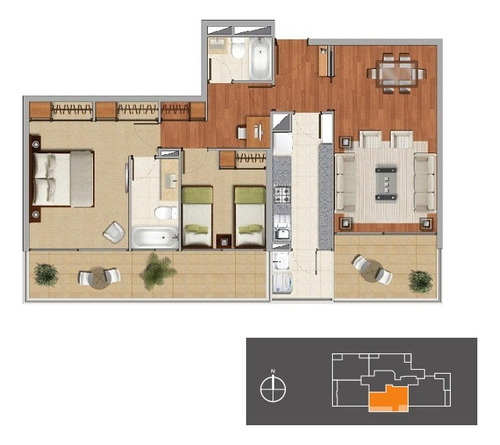 Arriendo Departamento 2D 1B Metro Hernando de Magallanes - Las Condes