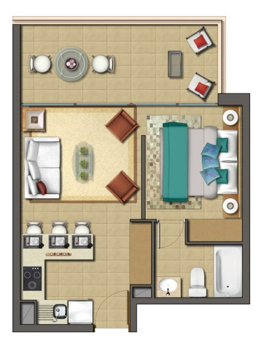 Venta Departamento O 1D en suite 1B 1E 1B Metro Monse&ntilde;or Eyzaguirre - &Ntilde;u&ntilde;oa