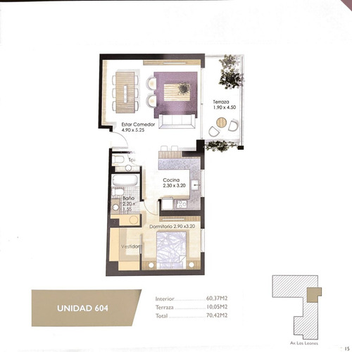 Arriendo Departamento NP 1D en suite Walk-in cl&oacute;set 1B 1E 1B  - Providencia