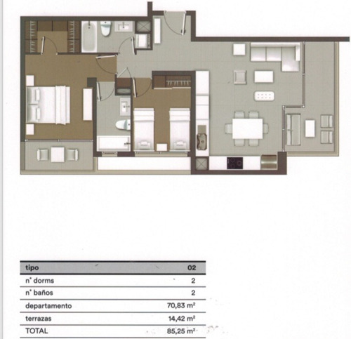 Arriendo Departamento O 2D en suite 2B 1E 1B Las Lilas - Providencia