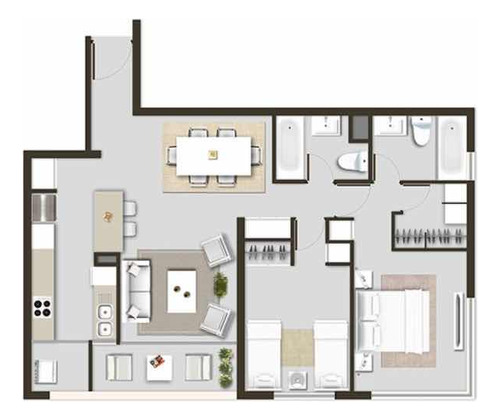 Arriendo Departamento SO 2D en suite Walk-in cl&oacute;set 2B 2E 2B Plaza Ega&ntilde;a - &Ntilde;u&ntilde;oa