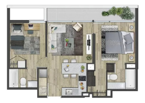 Arriendo Departamento N 2D en suite Walk-in cl&oacute;set 2B 1E 1B Metro Bilbao - Providencia