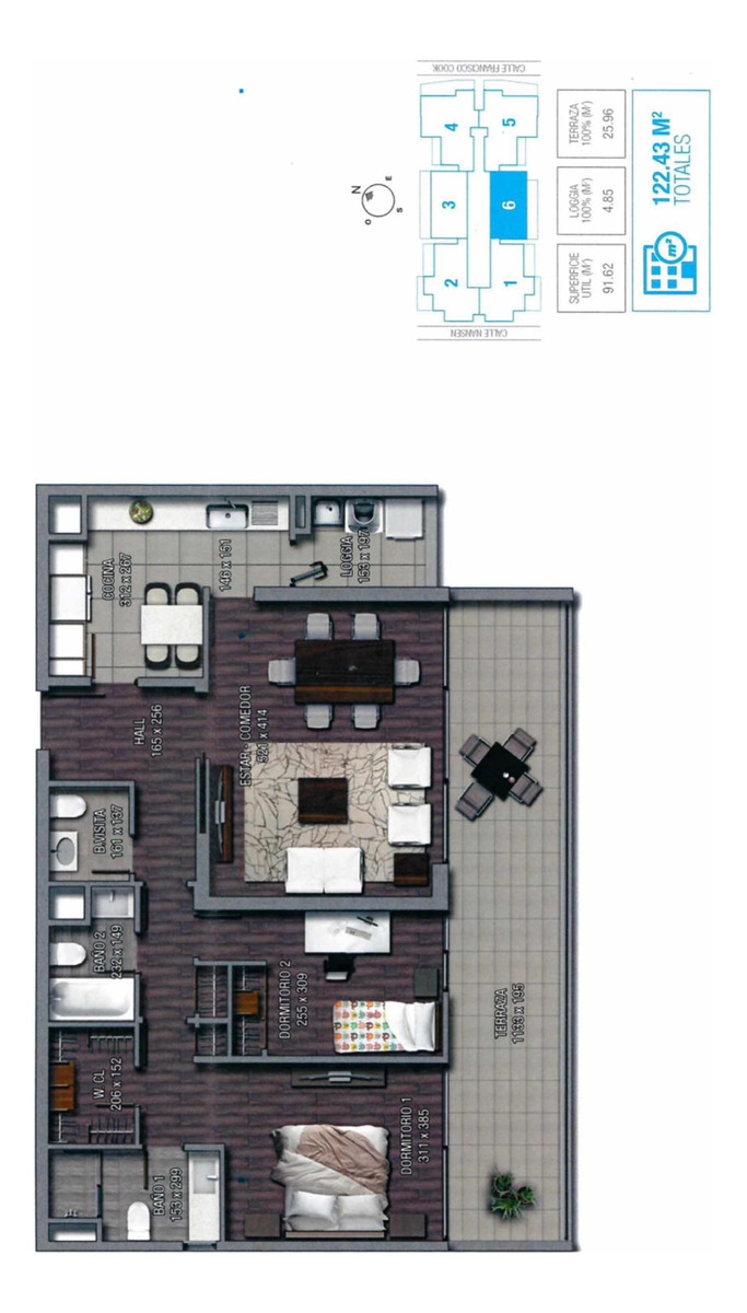 Venta Departamento 2D 3B 1E Parque Arauco - Las Condes