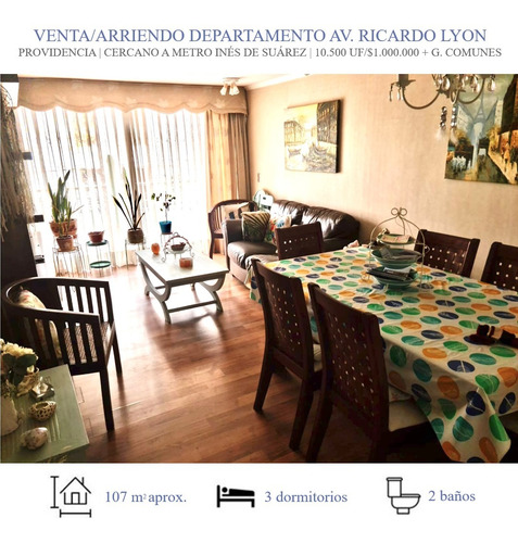 Arriendo Departamento 3D 2B 2E 1B Los Leones - Providencia